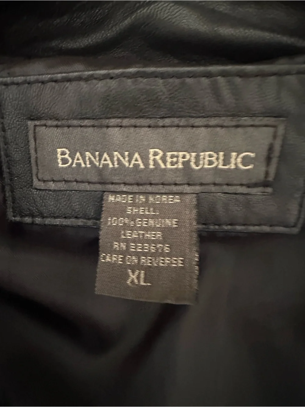 Banana Republic Men’s Black Leather Bomber Jacket